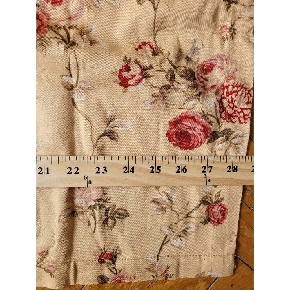 Vintage Waverly Home Rose Floral Ballon Valence Curtain 28x36